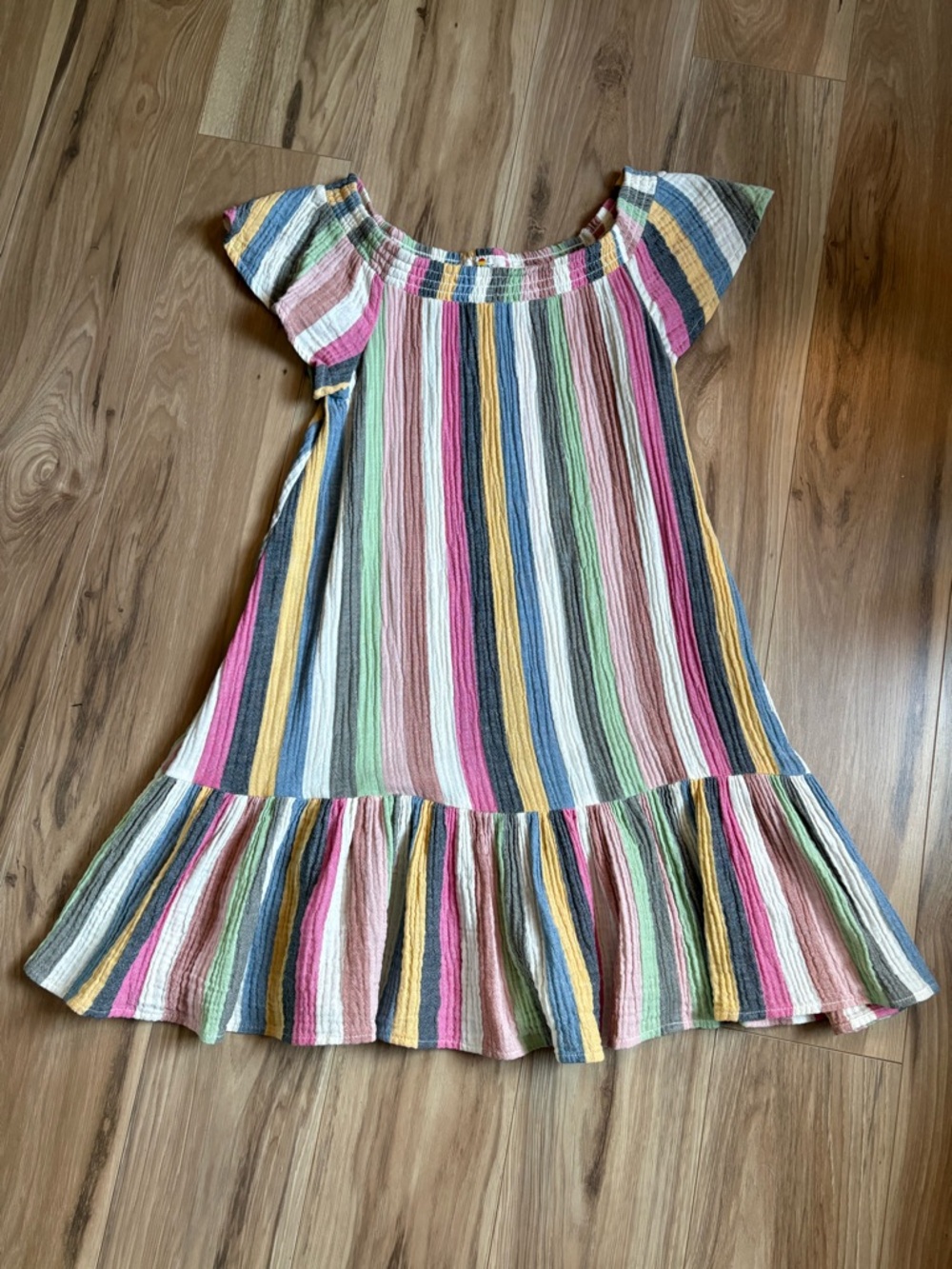 Marine Layer Women Multicolor Vertical Stripe Ruffle Dress, Size X-Small